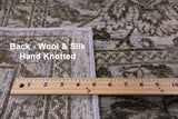 Grey Persian Tabriz Hand Knotted Wool & Silk Rug - 7' 11" X 10' 1" - Golden Nile