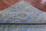 Blue Square Persian Tabriz Handmade Wool & Silk Rug - 7' 9" X 8' 3" - Golden Nile