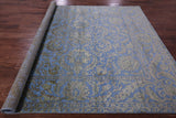 Blue Square Persian Tabriz Handmade Wool & Silk Rug - 7' 9" X 8' 3" - Golden Nile