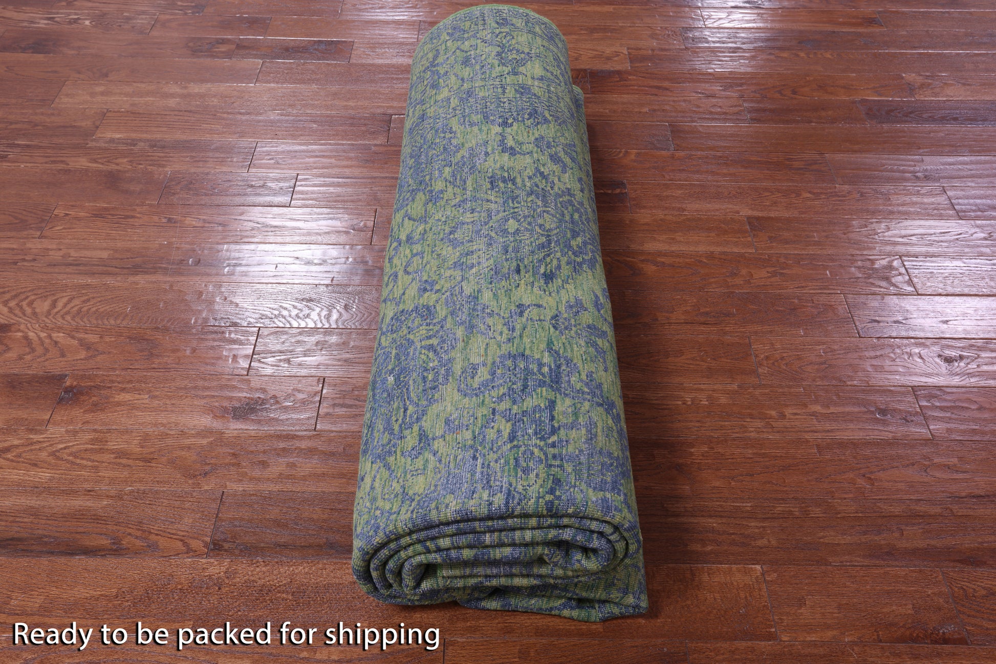 Green Persian Tabriz Hand Knotted Wool & Silk Rug - 9' 2" X 12' 0" - Golden Nile