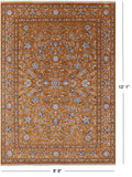 Orange Persian Nain Hand Knotted Wool & Silk Rug - 8' 9" X 12' 1" - Golden Nile