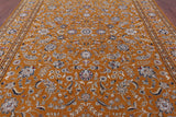 Orange Persian Nain Hand Knotted Wool & Silk Rug - 8' 9" X 12' 1" - Golden Nile
