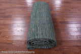 Green Savannah Grass Hand Knotted Wool & Silk Rug - 12' 0" X 19' 0" - Golden Nile