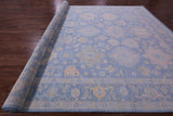 Blue Geometric Fine Serapi Hand Knotted Wool Rug - 12' 2" X 18' 0" - Golden Nile
