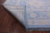 Blue Geometric Fine Serapi Hand Knotted Wool Rug - 12' 2" X 18' 0" - Golden Nile