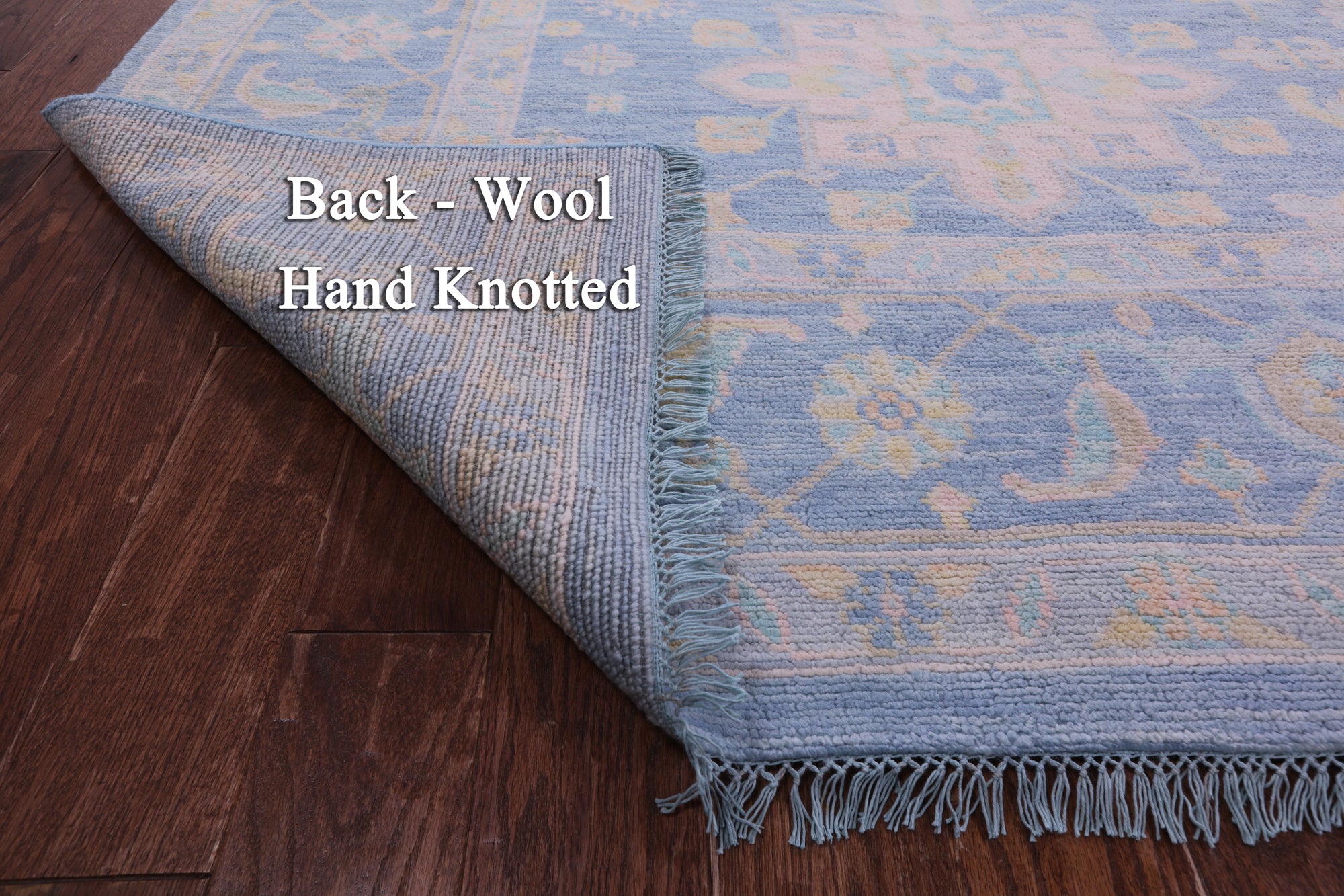 Blue Geometric Fine Serapi Hand Knotted Wool Rug - 12' 2" X 18' 0" - Golden Nile