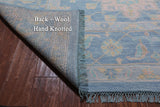 Blue Geometric Fine Serapi Hand Knotted Wool Rug - 12' 2" X 18' 0"