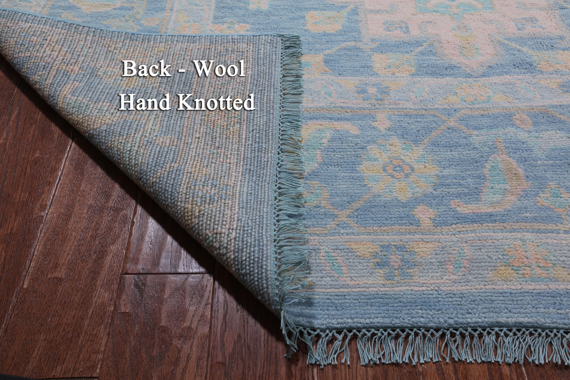 Blue Geometric Fine Serapi Hand Knotted Wool Rug - 12' 2" X 18' 0"