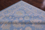 Blue Geometric Fine Serapi Hand Knotted Wool Rug - 12' 2" X 18' 0" - Golden Nile