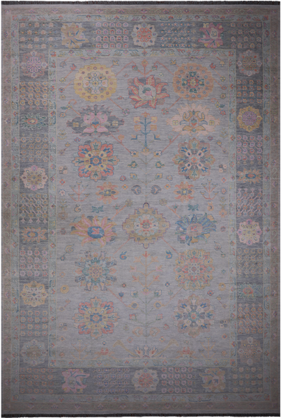 Geometric Fine Serapi Hand Knotted Wool Rug - 12' 2" X 17' 11"