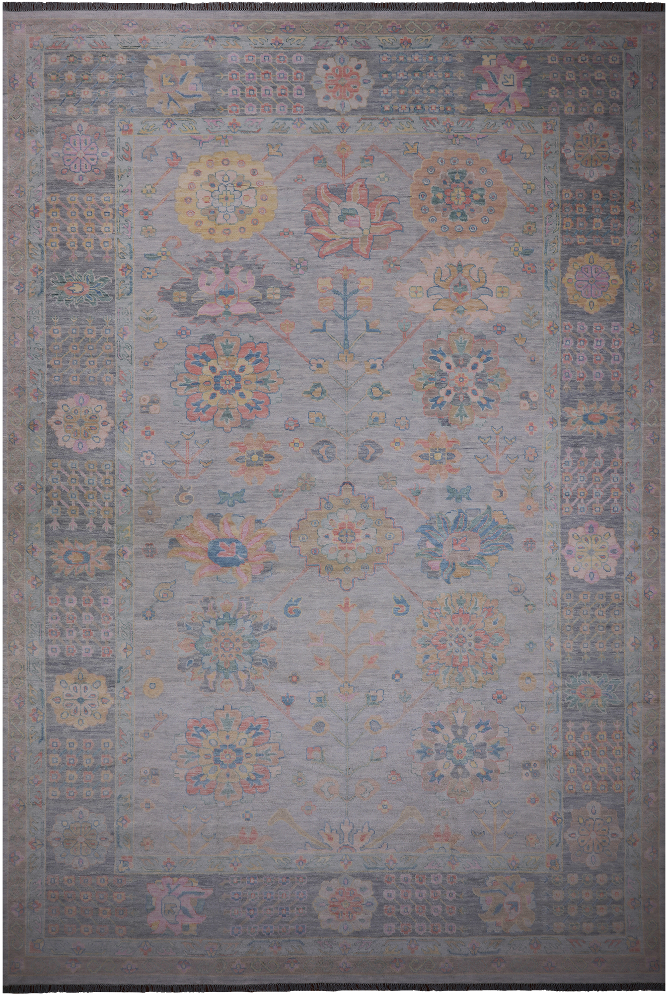 Geometric Fine Serapi Hand Knotted Wool Rug - 12' 2" X 17' 11"