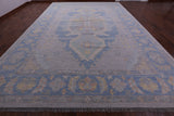 Geometric Fine Serapi Handmade Wool Rug - 12' 2" X 17' 11" - Golden Nile