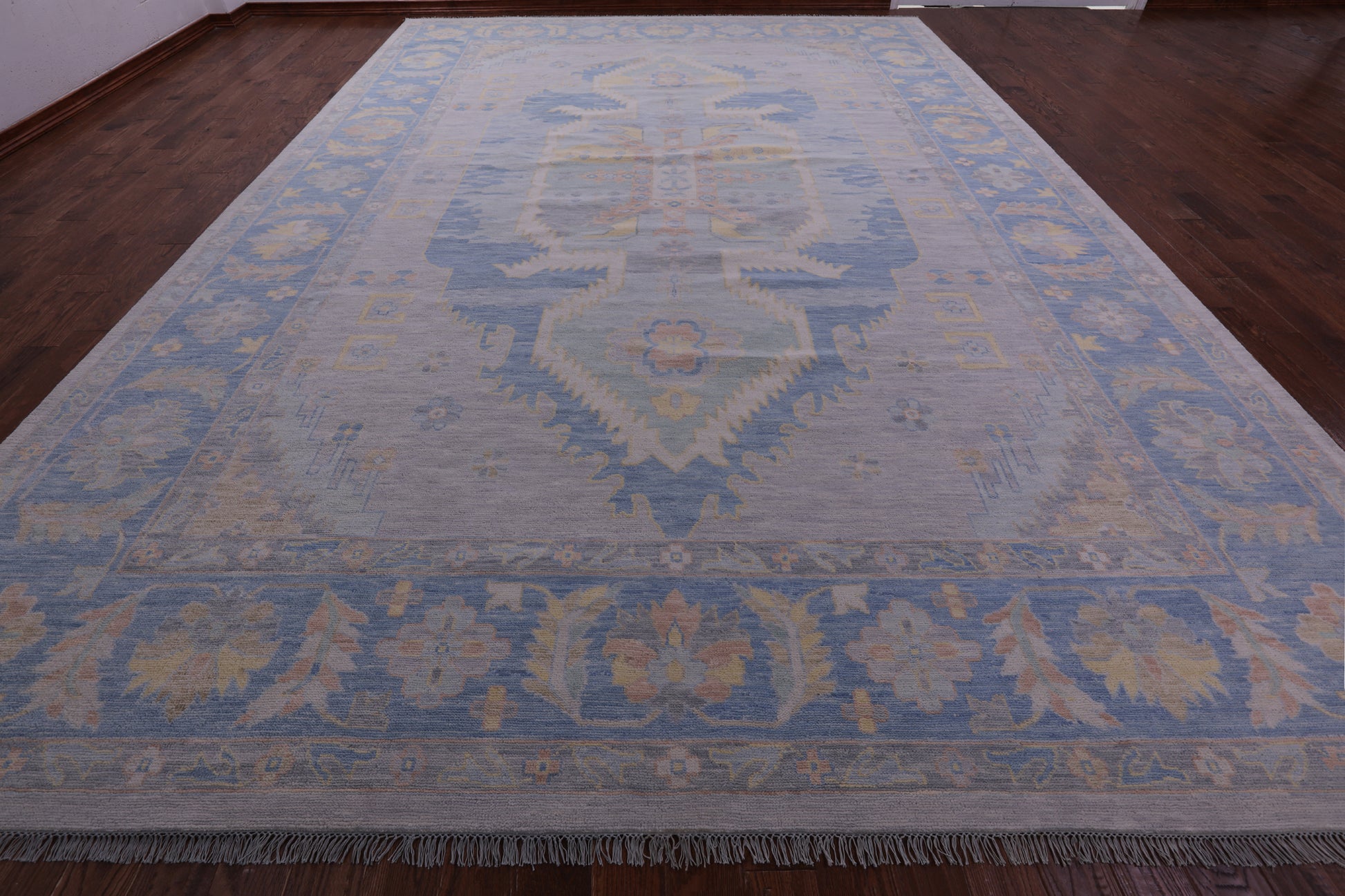 Geometric Fine Serapi Handmade Wool Rug - 12' 2" X 17' 11" - Golden Nile