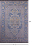 Geometric Fine Serapi Handmade Wool Rug - 12' 2" X 17' 11" - Golden Nile