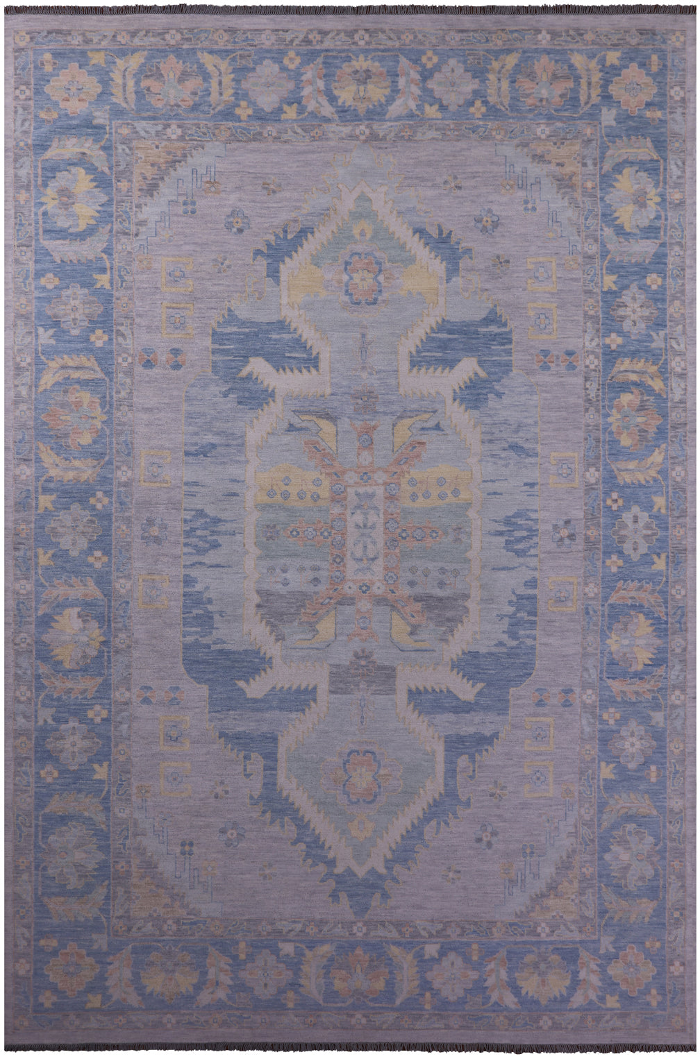 Geometric Fine Serapi Handmade Wool Rug - 12' 2" X 17' 11" - Golden Nile
