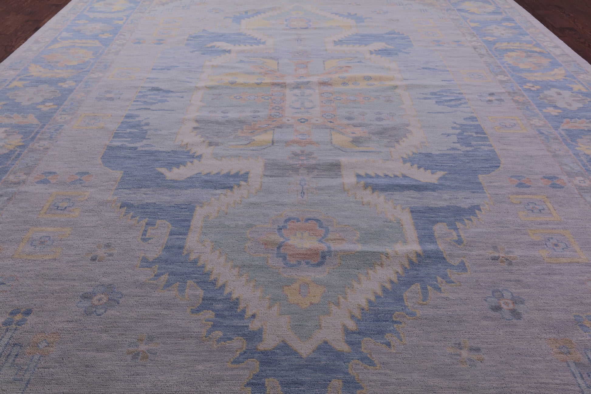 Geometric Fine Serapi Handmade Wool Rug - 12' 2" X 17' 11" - Golden Nile