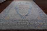 Geometric Fine Serapi Handmade Wool Rug - 12' 2" X 17' 11"