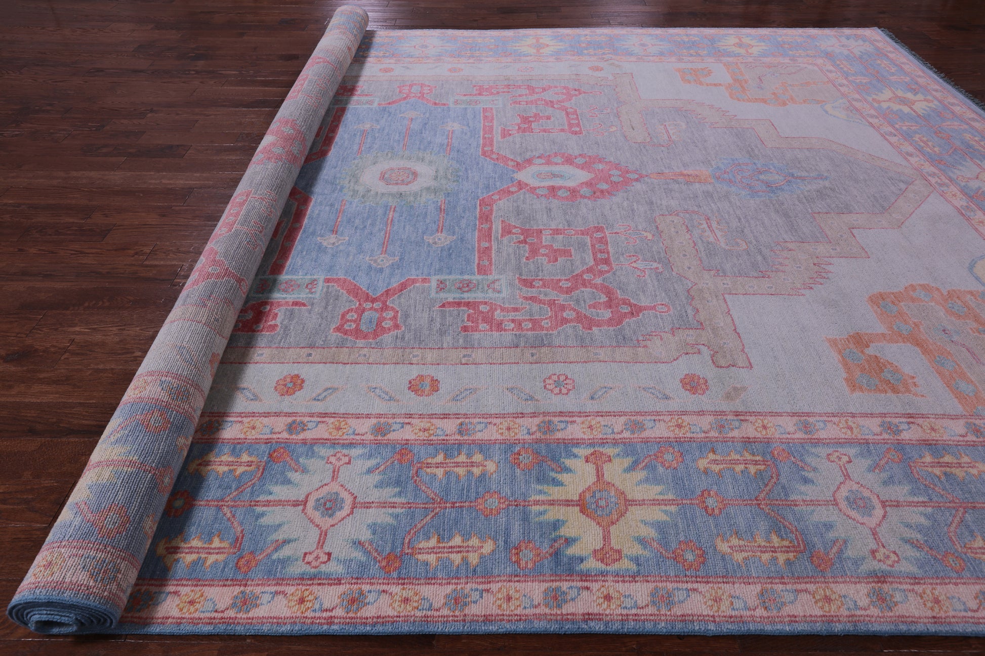 Geometric Fine Serapi Hand Knotted Wool Rug - 12' 2" X 18' 0" - Golden Nile