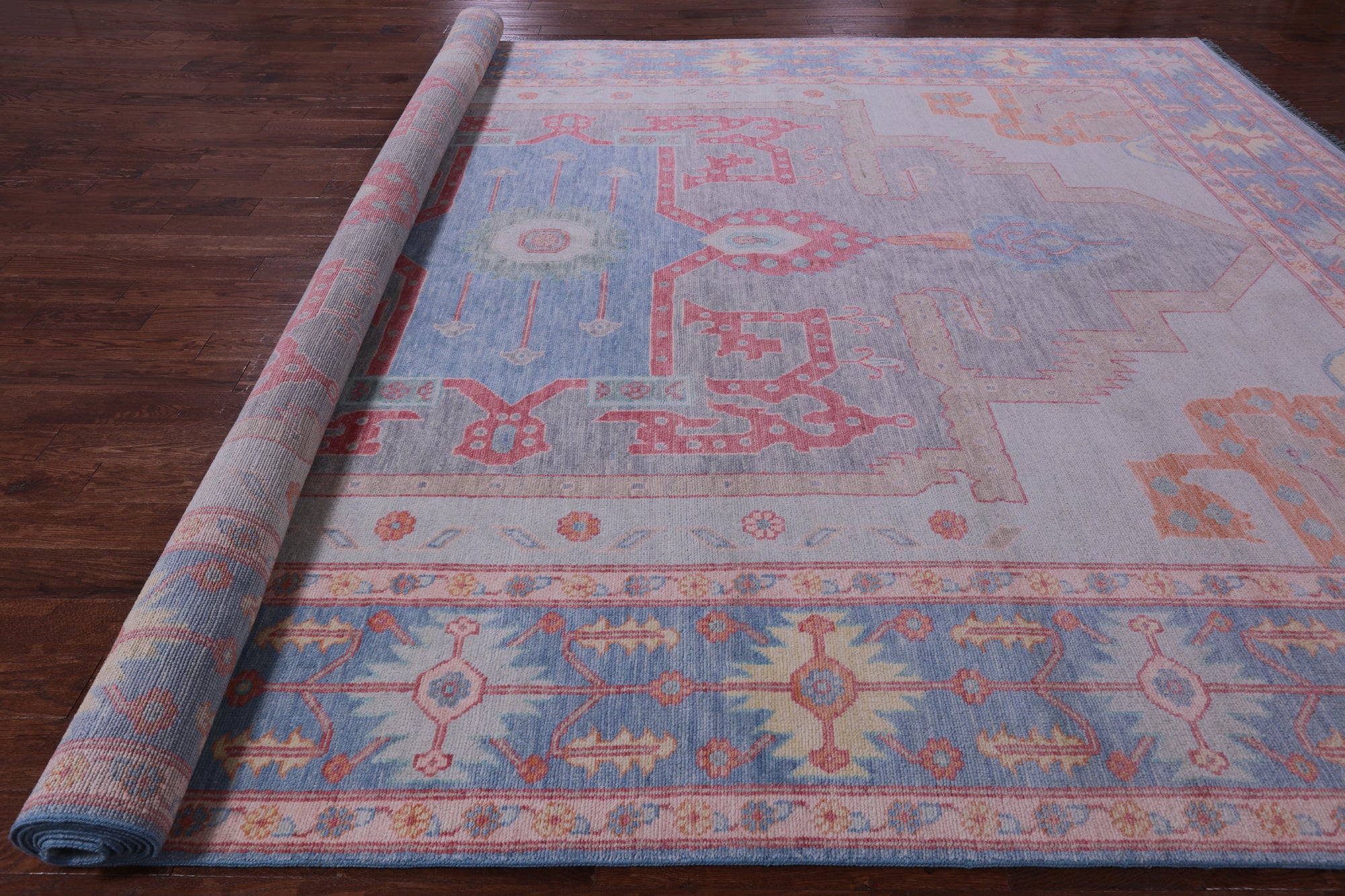 Geometric Fine Serapi Hand Knotted Wool Rug - 12' 2" X 18' 0" - Golden Nile
