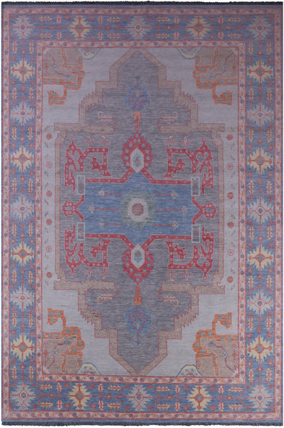 Geometric Fine Serapi Hand Knotted Wool Rug - 12' 2" X 18' 0" - Golden Nile