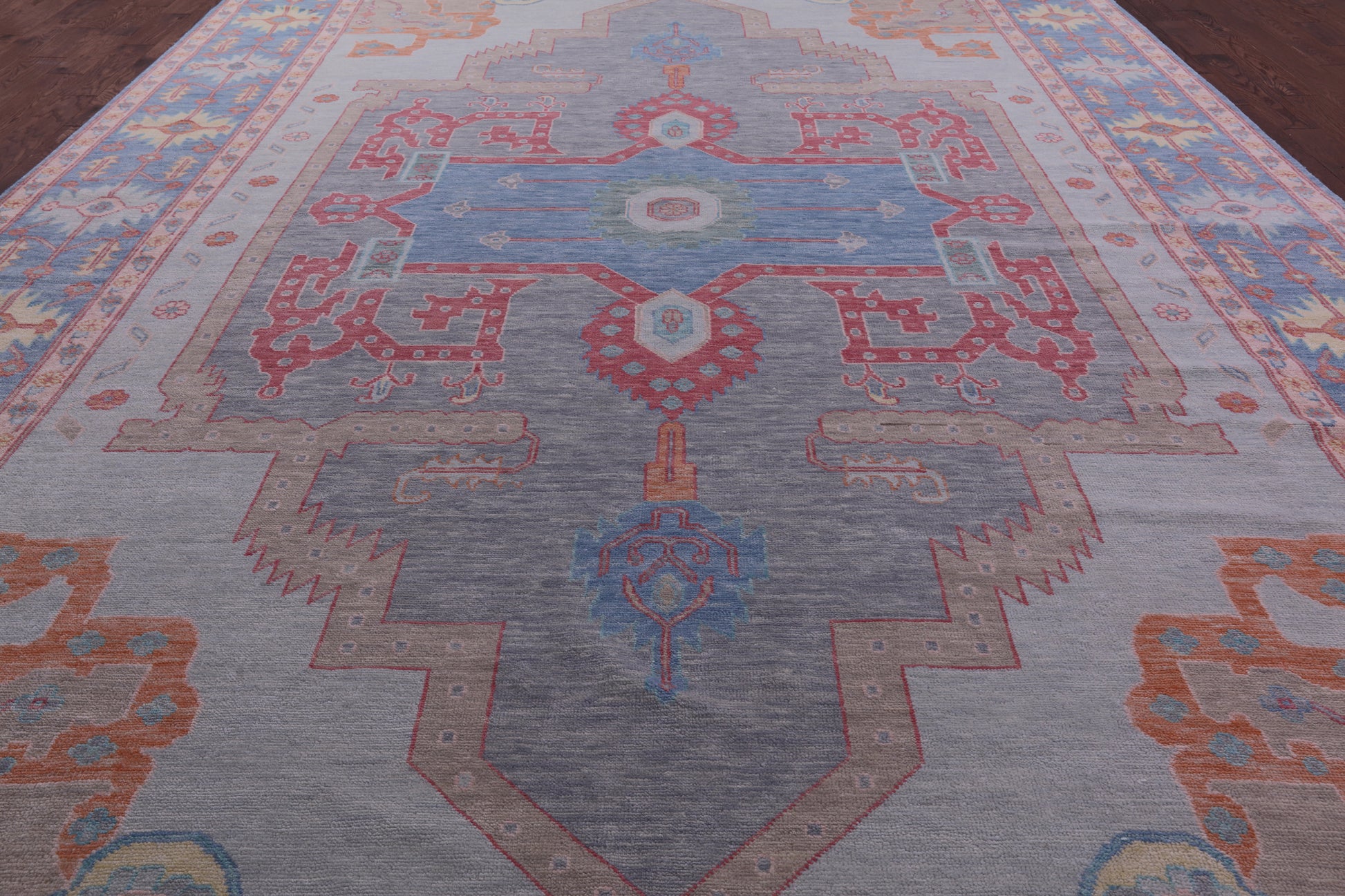 Geometric Fine Serapi Hand Knotted Wool Rug - 12' 2" X 18' 0" - Golden Nile