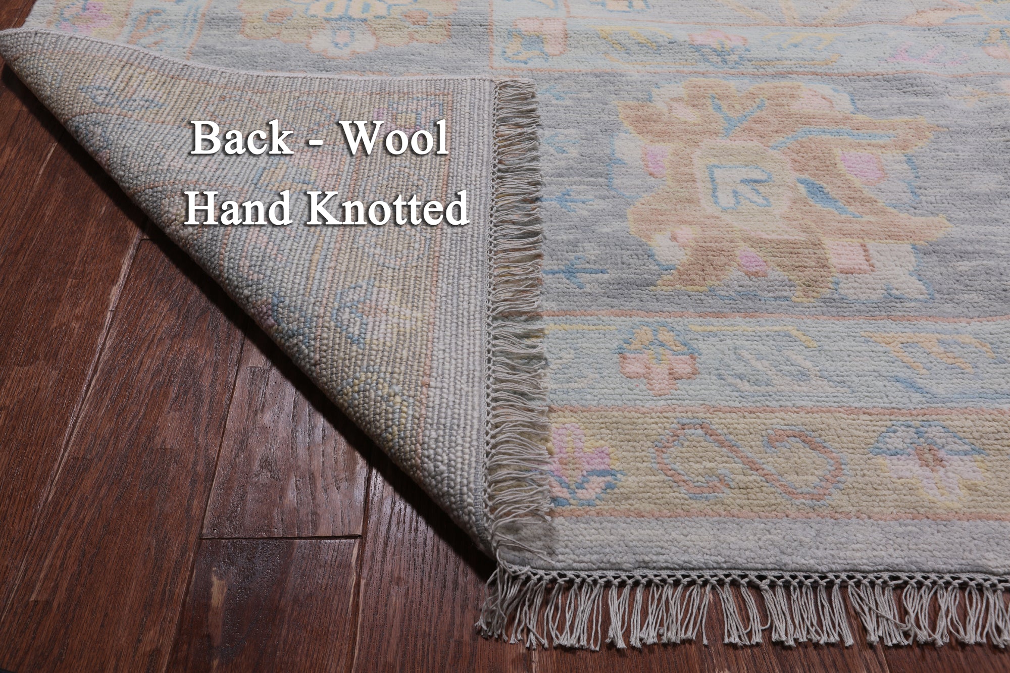 Grey Geometric Fine Serapi Hand Knotted Wool Rug - 12' 0" X 14' 11"