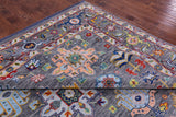 Grey Geometric Fine Serapi Hand Knotted Wool Rug - 12' 2" X 15' 4" - Golden Nile