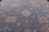 Grey Turkish Oushak Hand Knotted Wool Rug - 12' 0" X 14' 6" - Golden Nile