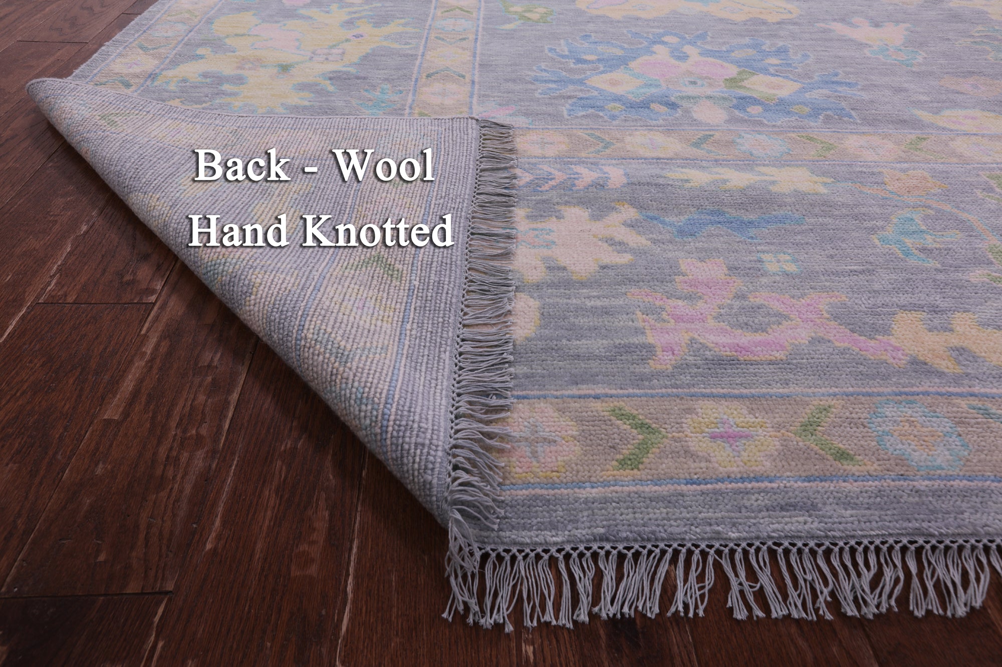 Grey Turkish Oushak Hand Knotted Wool Rug - 12' 0" X 14' 6" - Golden Nile