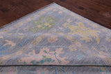 Grey Turkish Oushak Hand Knotted Wool Rug - 12' 0" X 14' 6" - Golden Nile