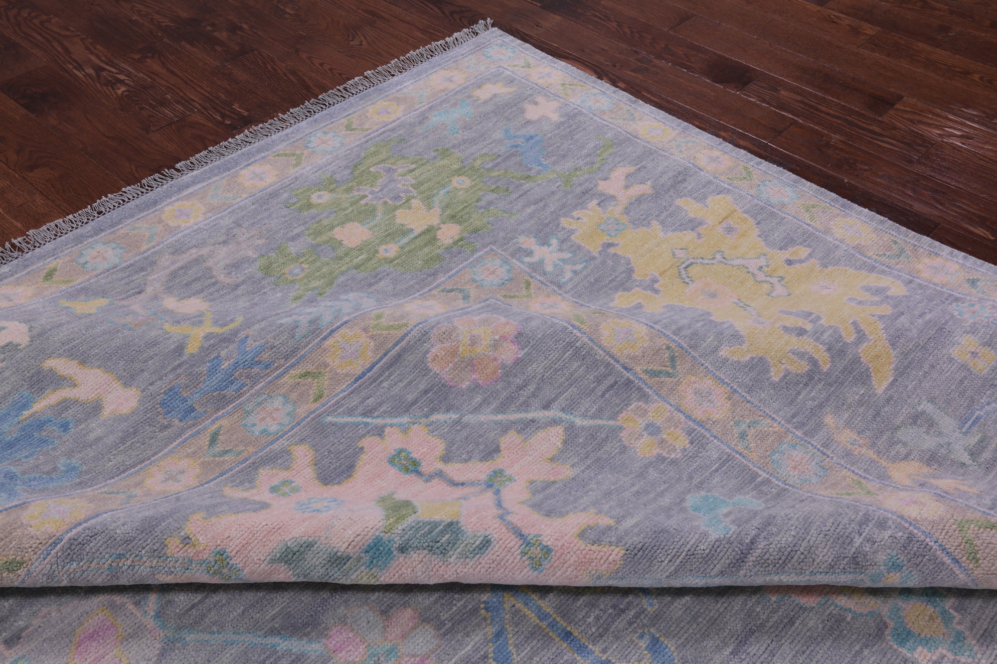 Grey Turkish Oushak Hand Knotted Wool Rug - 12' 0" X 14' 6" - Golden Nile