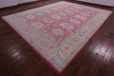 Pink Turkish Oushak Hand Knotted Wool Rug - 12' 2" X 15' 0" - Golden Nile
