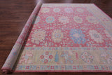 Pink Turkish Oushak Hand Knotted Wool Rug - 12' 2" X 15' 0" - Golden Nile