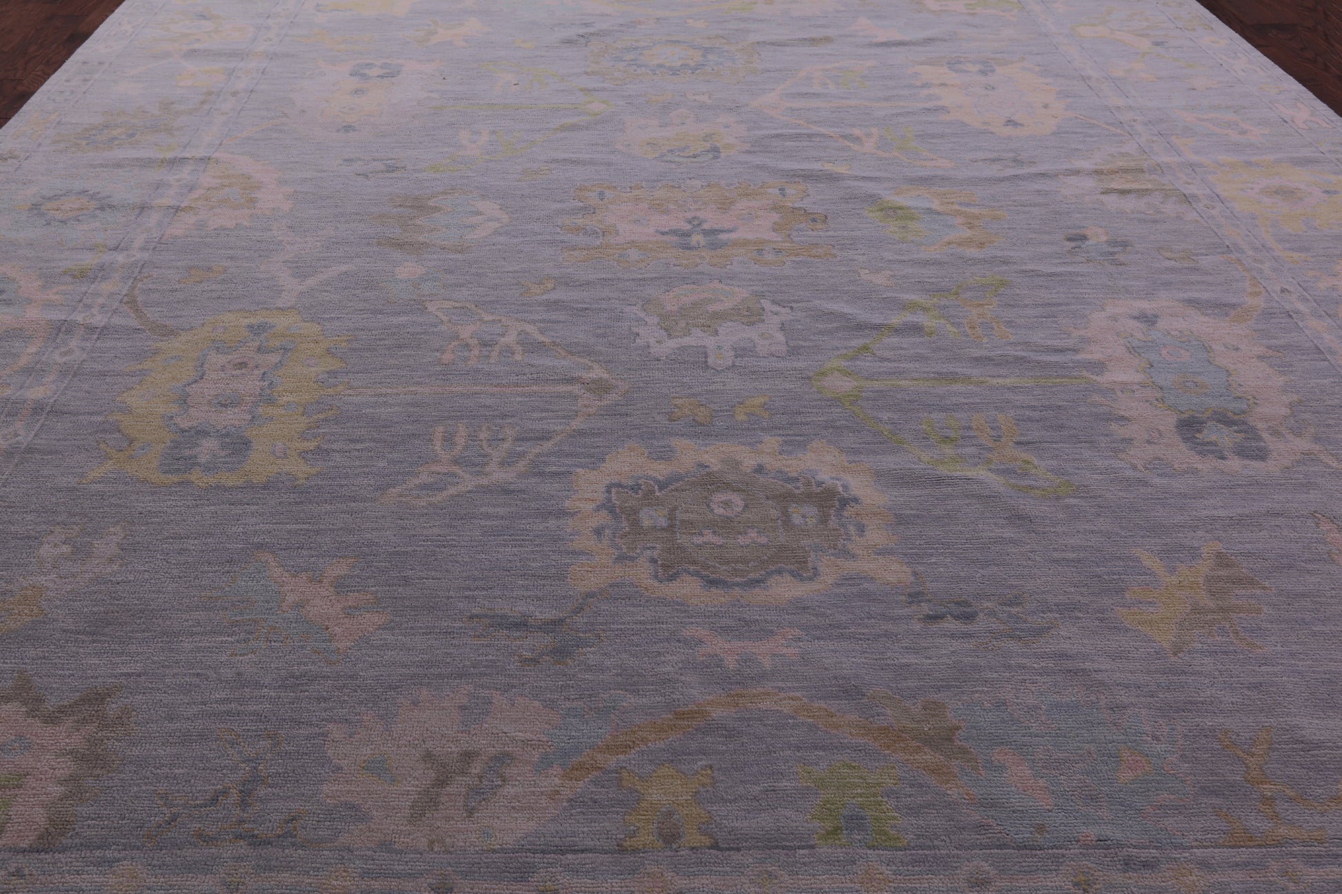 Grey Turkish Oushak Hand Knotted Wool Rug - 12' 1" X 15' 0" - Golden Nile