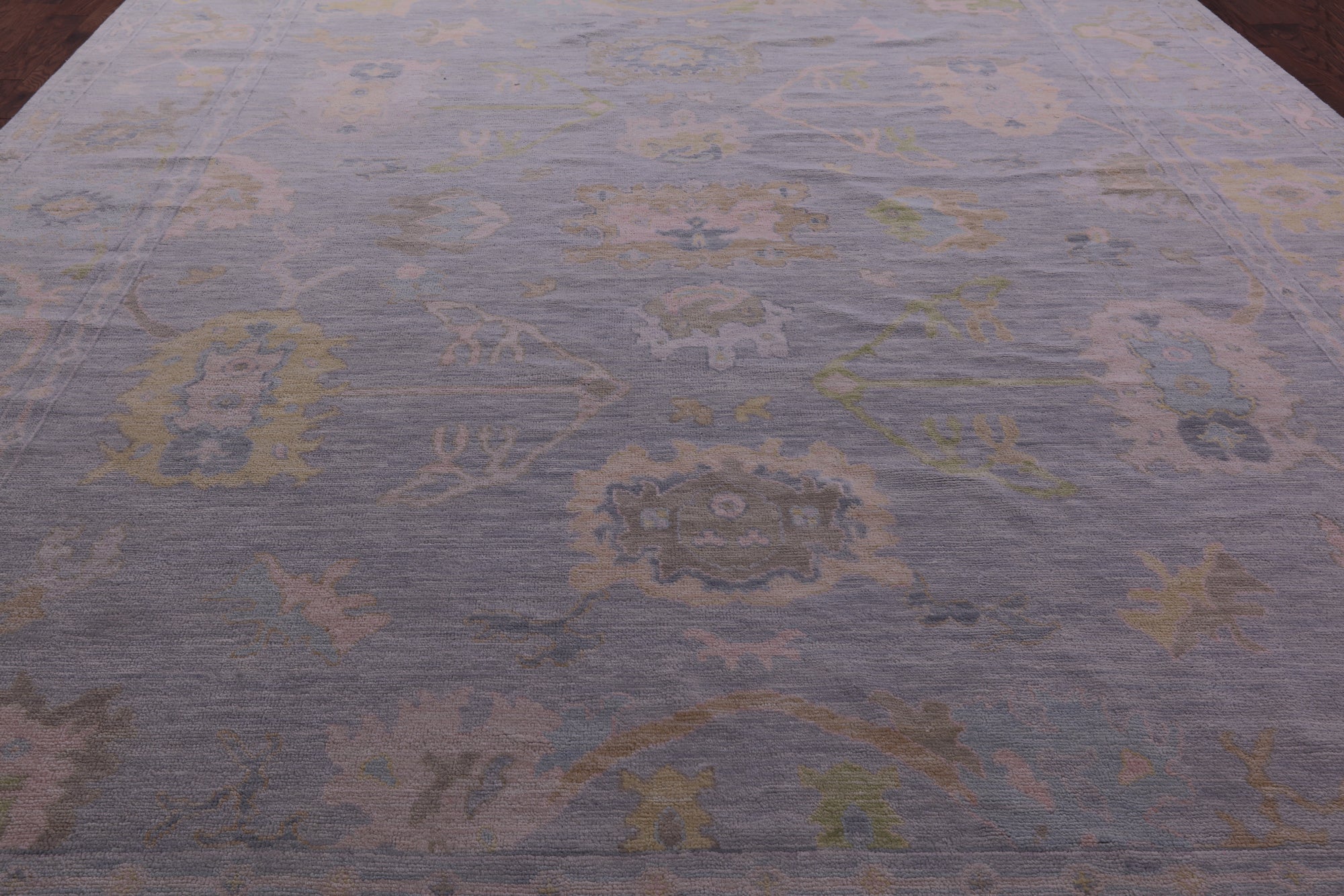 Grey Turkish Oushak Hand Knotted Wool Rug - 12' 1" X 15' 0" - Golden Nile