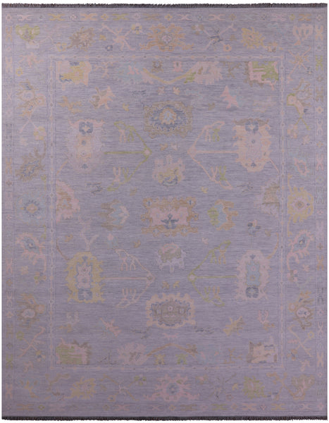 Grey Turkish Oushak Hand Knotted Wool Rug - 12' 1" X 15' 0" - Golden Nile