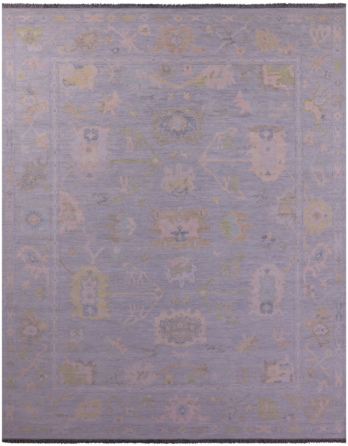 Grey Turkish Oushak Hand Knotted Wool Rug - 12' 1" X 15' 0" - Golden Nile