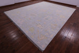 Grey Turkish Oushak Hand Knotted Wool Rug - 12' 1" X 15' 0" - Golden Nile