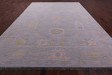 Grey Turkish Oushak Hand Knotted Wool Rug - 12' 1" X 15' 0" - Golden Nile