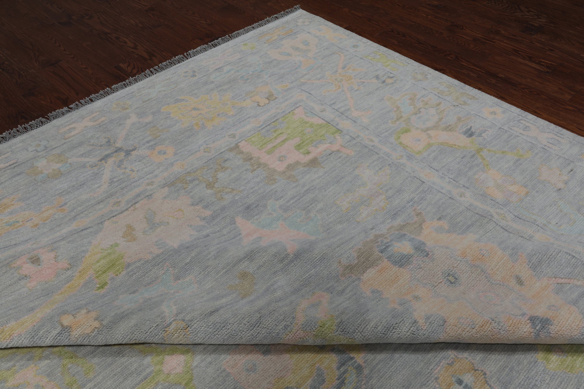 SUPER SALE Grey Turkish Oushak Hand Knotted Wool Rug - 12' 1" X 15' 0"