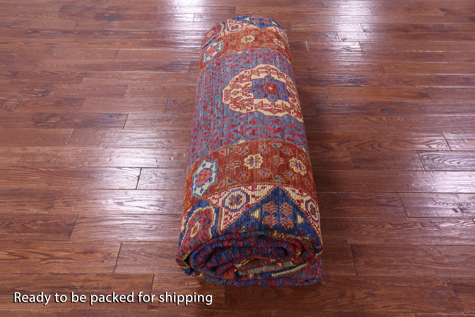 Geometric Persian Mamluk Handmade Wool Rug - 12' 2" X 14' 11" - Golden Nile