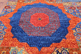 Geometric Persian Mamluk Handmade Wool Rug - 12' 2" X 14' 11" - Golden Nile