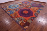 Geometric Persian Mamluk Handmade Wool Rug - 12' 2" X 14' 11" - Golden Nile