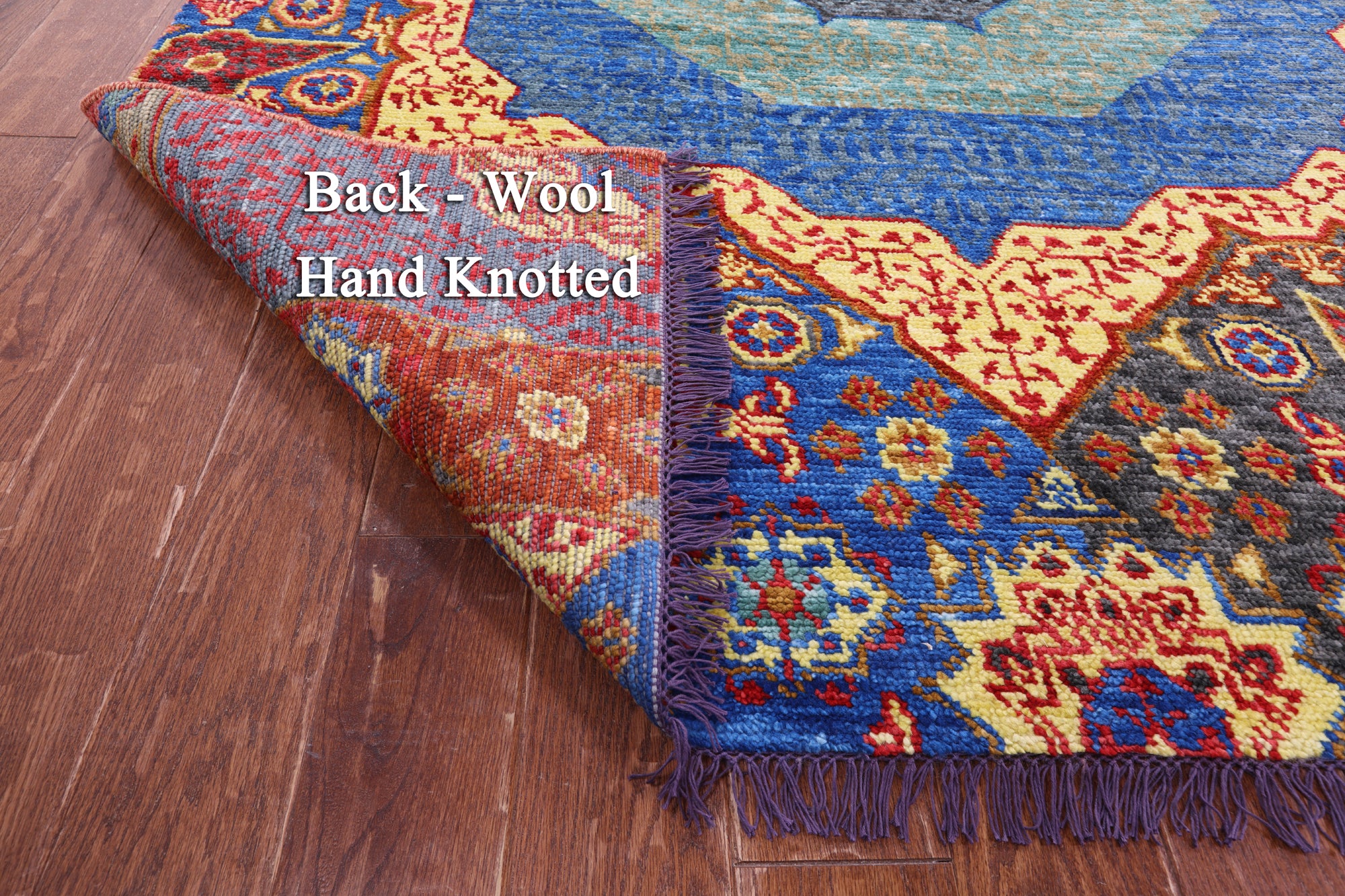 Geometric Persian Mamluk Handmade Wool Rug - 12' 2" X 14' 11" - Golden Nile