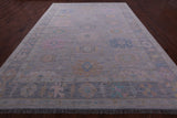 Grey Turkish Oushak Hand Knotted Wool Rug - 10' 0" X 13' 9" - Golden Nile