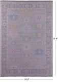 Grey Turkish Oushak Hand Knotted Wool Rug - 10' 0" X 13' 9" - Golden Nile