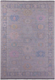 Grey Turkish Oushak Hand Knotted Wool Rug - 10' 0" X 13' 9" - Golden Nile