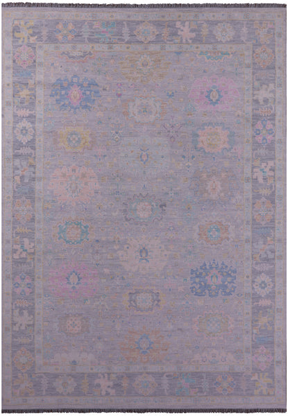 Grey Turkish Oushak Hand Knotted Wool Rug - 10' 0" X 13' 9" - Golden Nile
