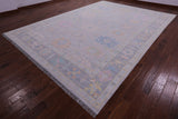 Grey Turkish Oushak Hand Knotted Wool Rug - 10' 0" X 13' 9" - Golden Nile