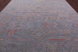 Grey Tribal Moroccan Hand Knotted Wool Rug - 10' 1" X 14' 0" - Golden Nile